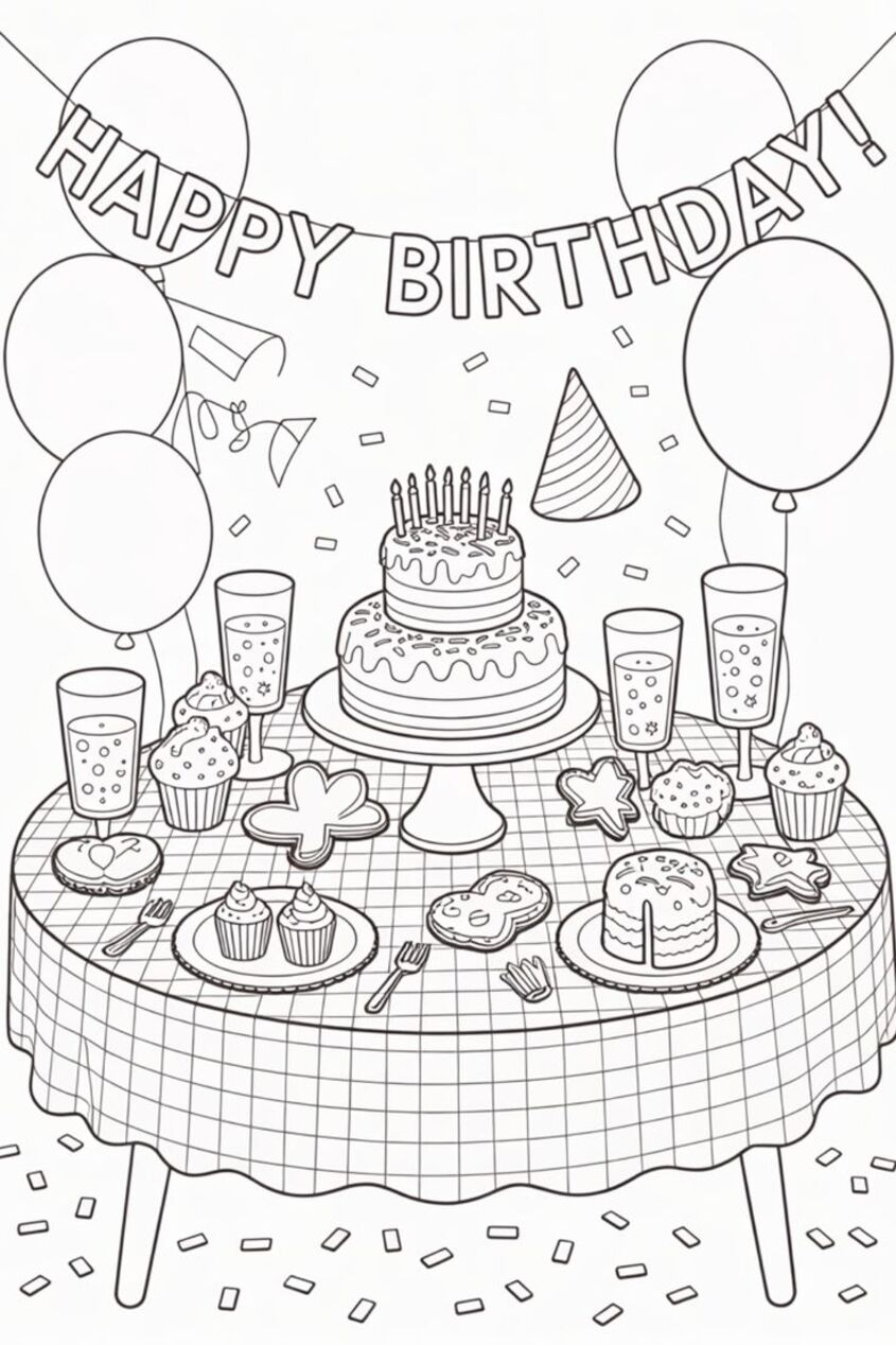 Tô màu bánh sinh nhật 6