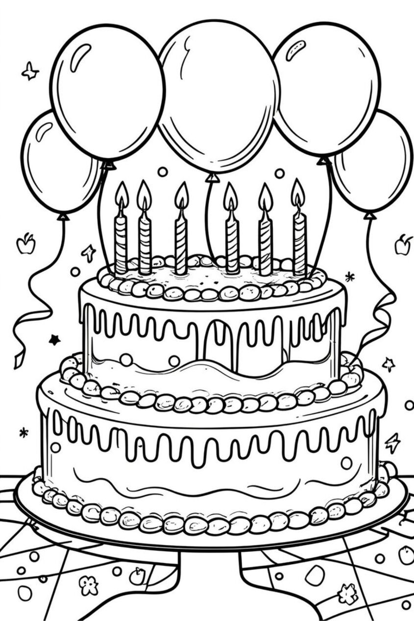 Tô màu bánh sinh nhật 7