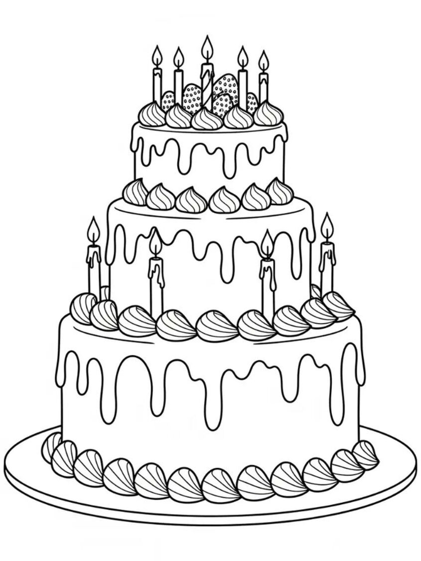 Tô màu bánh sinh nhật 10