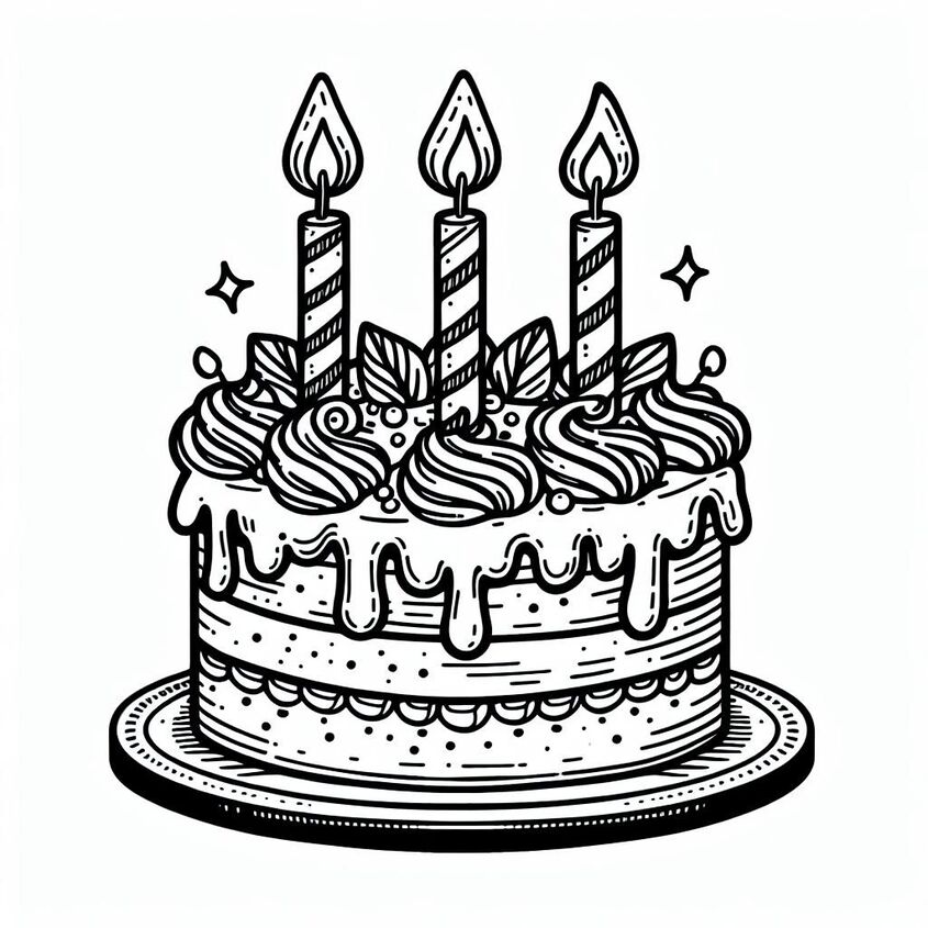 Tô màu bánh sinh nhật 15