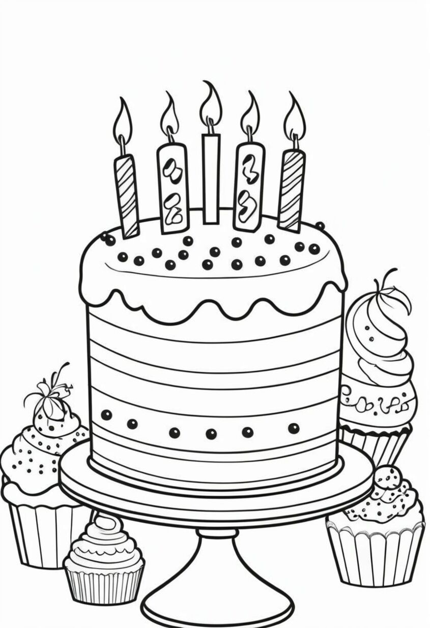 Tô màu bánh sinh nhật 18