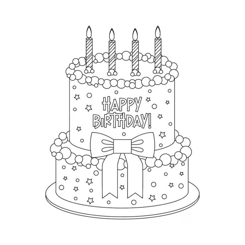 Tô màu bánh sinh nhật 21