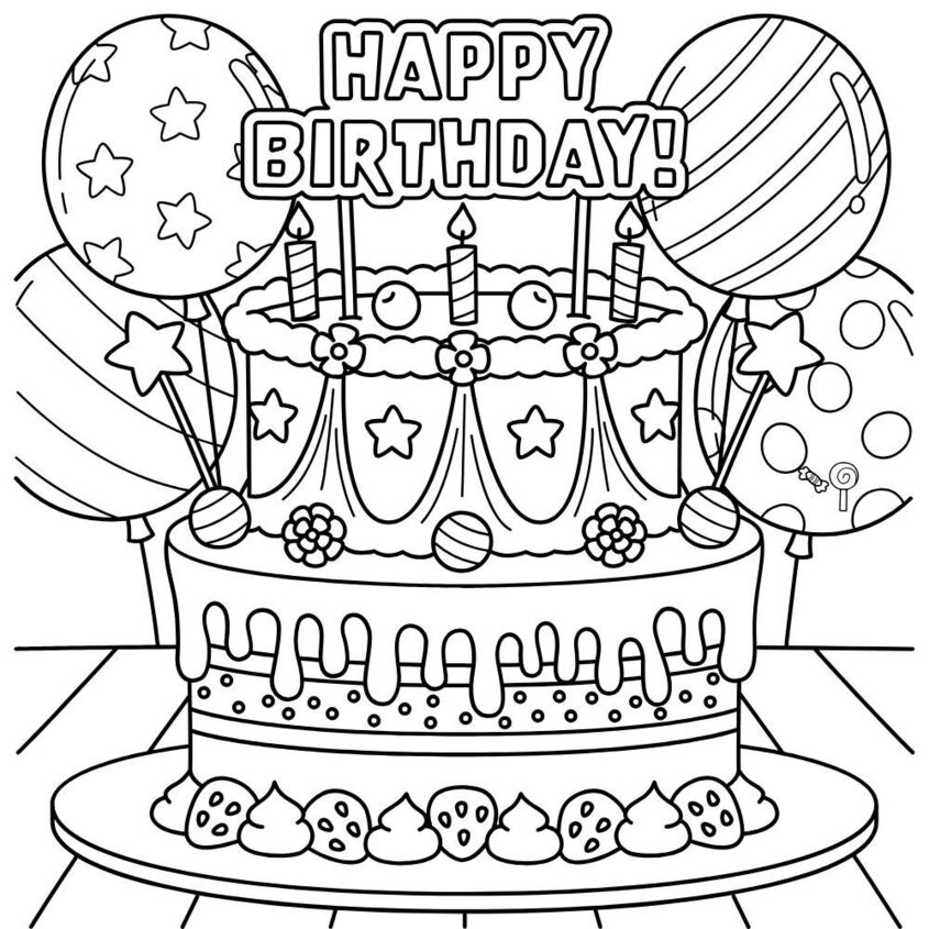 Tô màu bánh sinh nhật 22