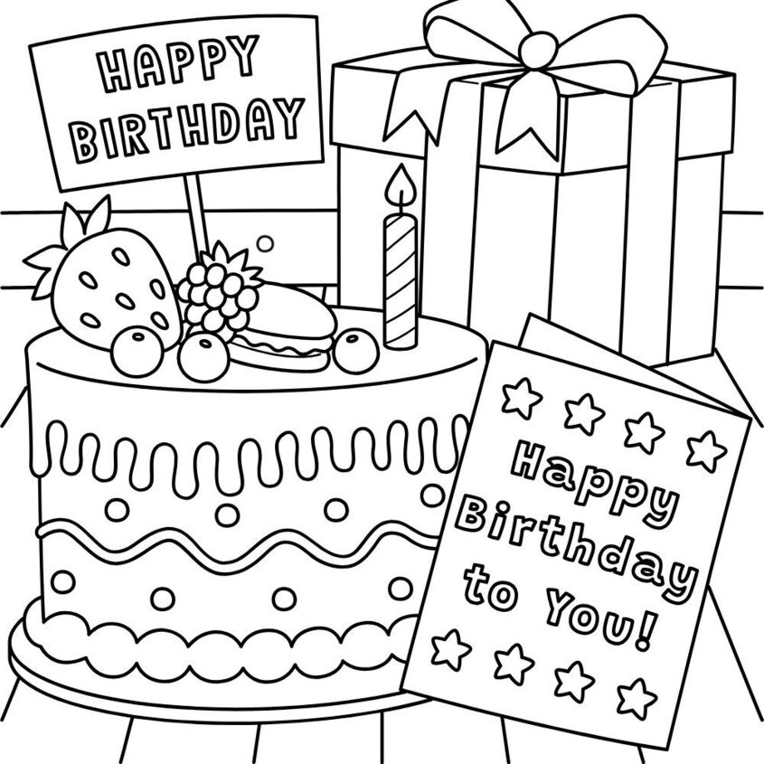 Tô màu bánh sinh nhật 24