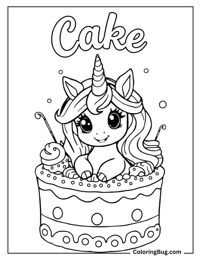 Tô màu bánh sinh nhật đáng yêu 10