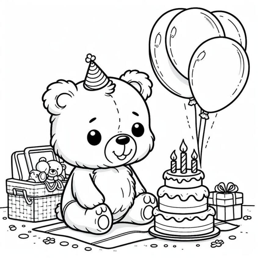 Tô màu bánh sinh nhật đáng yêu 22