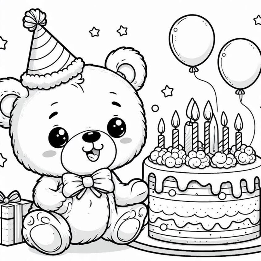 Tô màu bánh sinh nhật đáng yêu 23