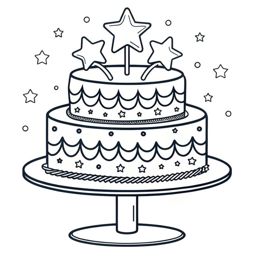 Tô màu bánh sinh nhật 35
