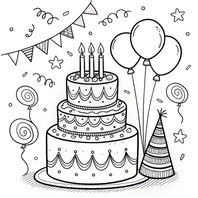 Tô màu bánh sinh nhật 36