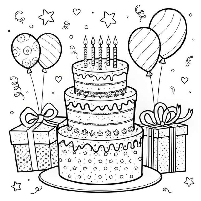 Tô màu bánh sinh nhật 37
