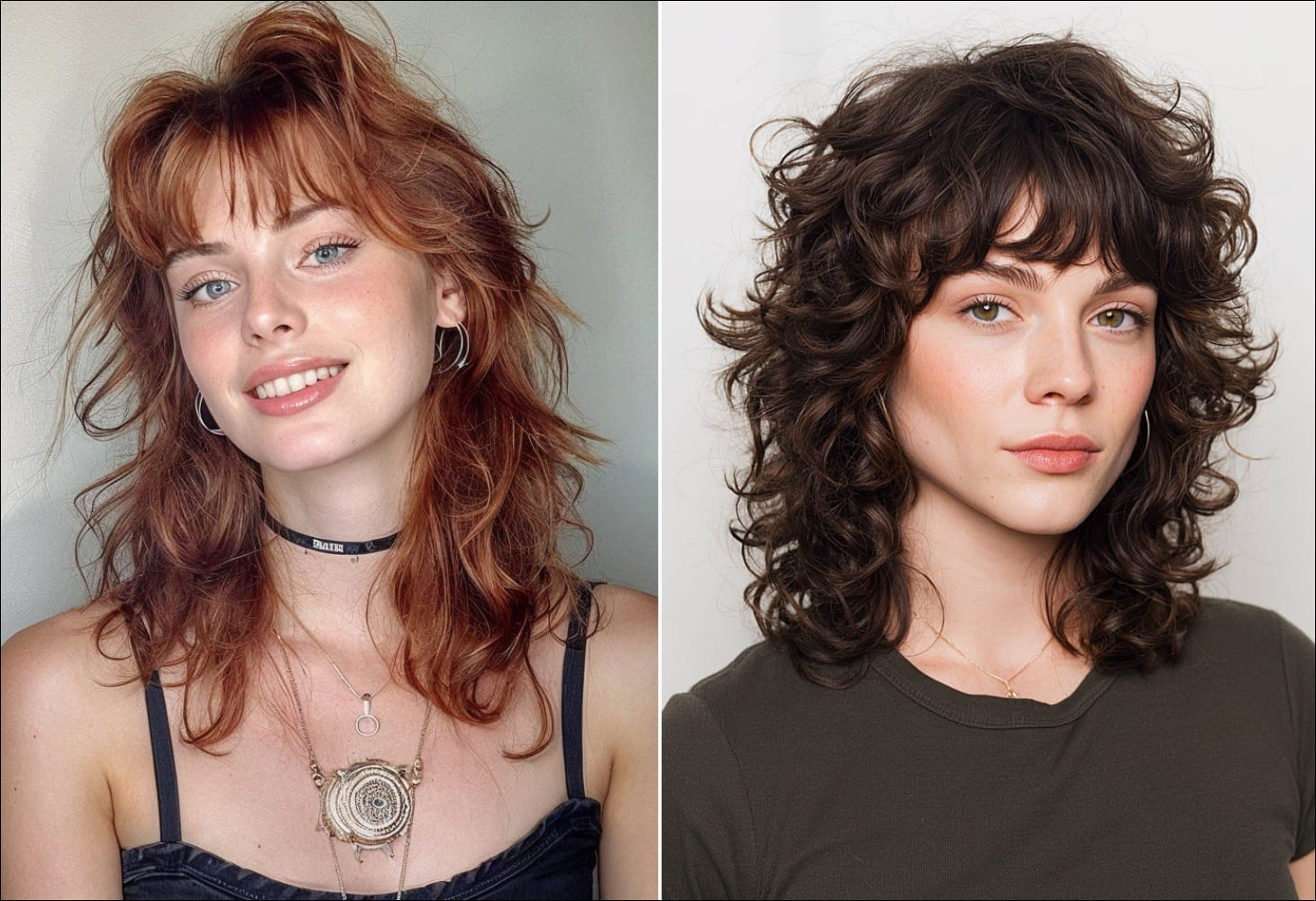 Tóc mullet nữ xoăn xù phóng khoáng, lạ mắt