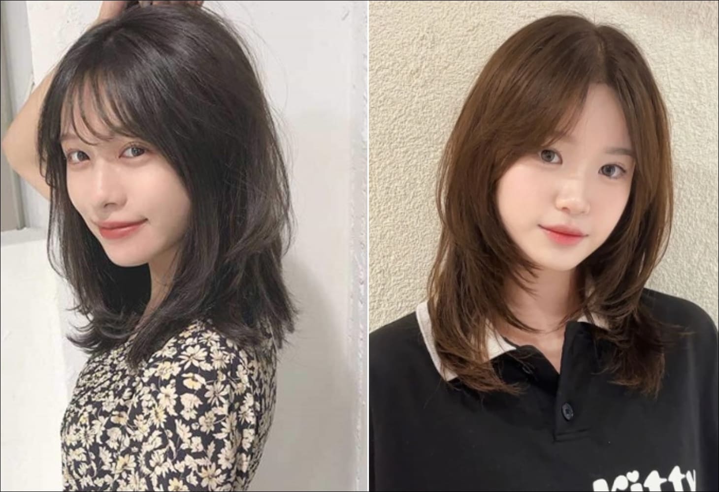 Kiểu tóc mullet nữ uốn cụp chữ C gọn gàng, thùy mị