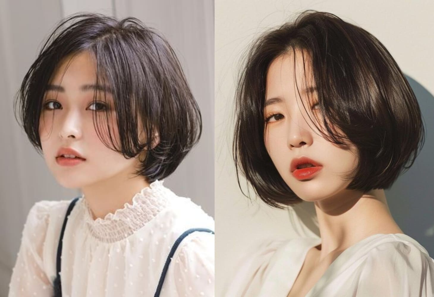 Kiểu tóc tém mái bay che gò má cao