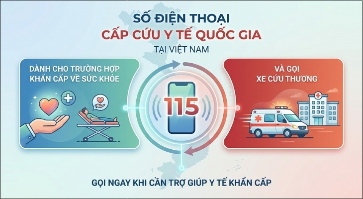 115 là đầu số điện thoại khẩn cấp quốc gia dành riêng cho việc cấp cứu y tế và điều phối xe cứu thương tại Việt Nam
