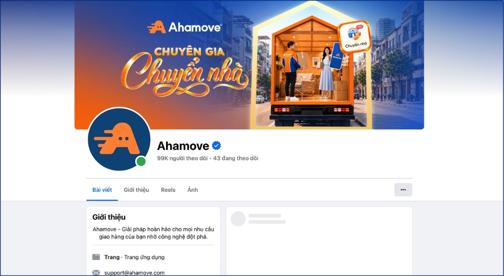 AhaMove cũng duy trì sự hiện diện tích cực trên các nền tảng mạng xã hội để tiếp nhận phản hồi và hỗ trợ