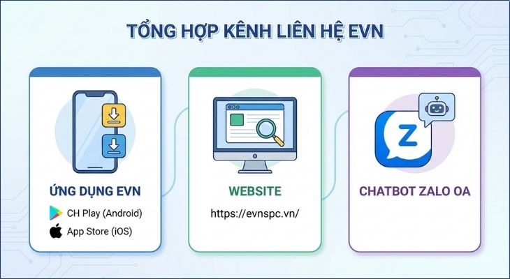 Tổng hợp các kênh liên hệ tổng đài điện lực EVN