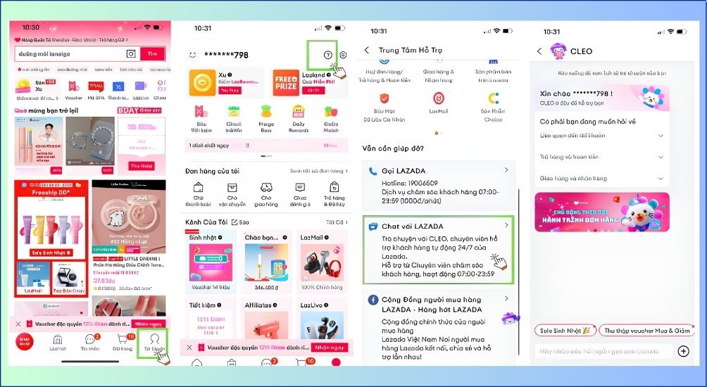 Chat trực tuyến với trợ lý ảo CLEO