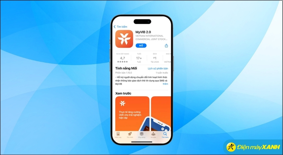 Ứng dụng MyVIB (phiên bản 2.0 trở lên) tích hợp tính năng trò chuyện trực tuyến và quản lý yêu cầu hỗ trợ ngay trong app