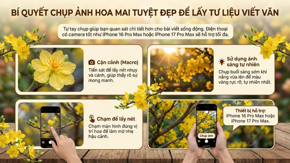 Mẹo chụp ảnh hoa mai đẹp