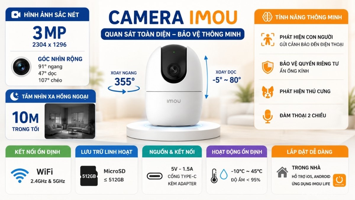 Camera IP 360 Độ IMOU Ranger 2 A32EP-L Camera IP 360 Độ IMOU Ranger 2 A32EP-L