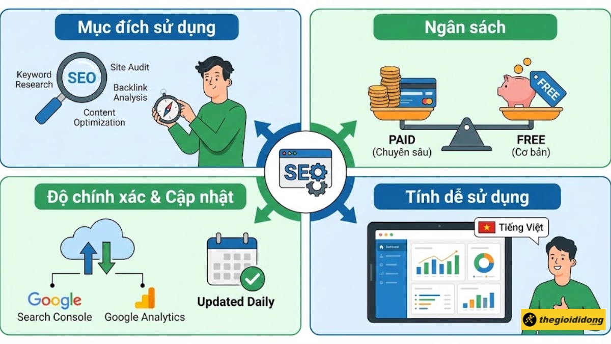 Ti&ecirc;u ch&iacute; lựa chọn phần mềm SEO ph&ugrave; hợp