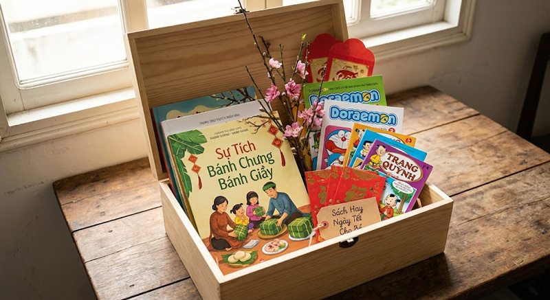 Sách hay, truyện tranh phù hợp độ tuổi giúp bé giải trí, học hỏi và hiểu thêm nét đẹp Tết truyền thống