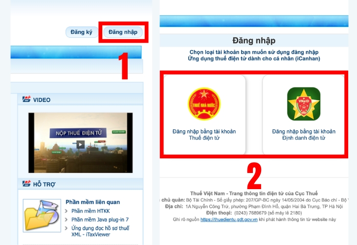 Đăng nhập vào trang Thuế điện tử để tra cứu mã số thuế cá nhân