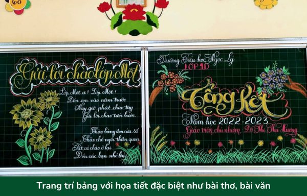 Bảng trang trí tổng kết năm học đẹp