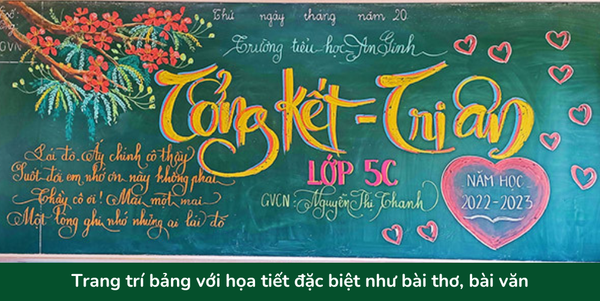 Bảng trang trí tổng kết năm học đẹp
