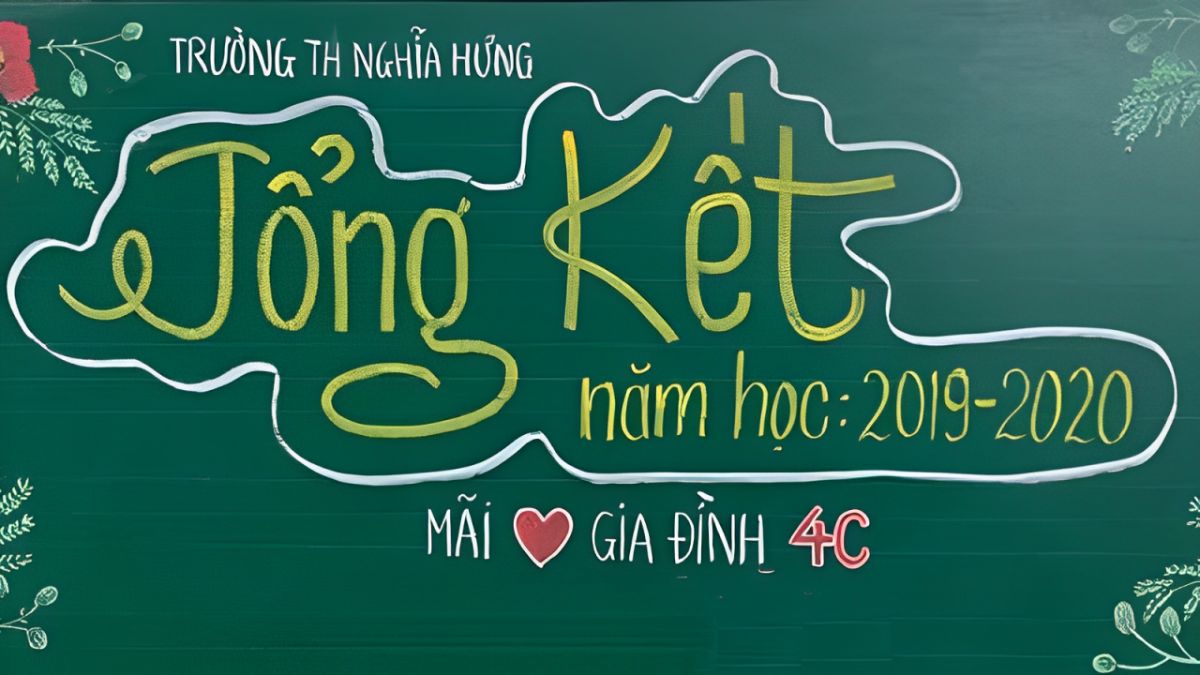 Bảng trang trí tổng kết năm học đẹp