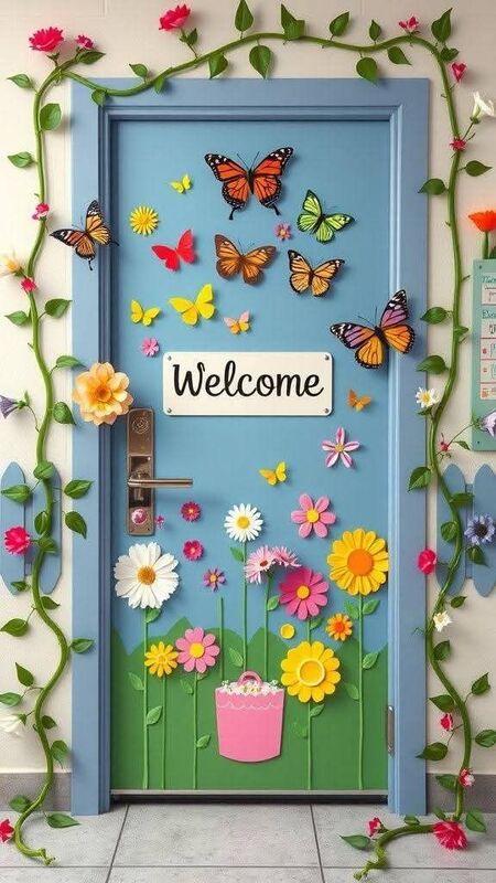 Trang trí cửa lớp mầm non 22