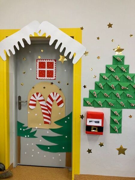 Trang trí cửa lớp mầm non chủ đề Giáng sinh 7