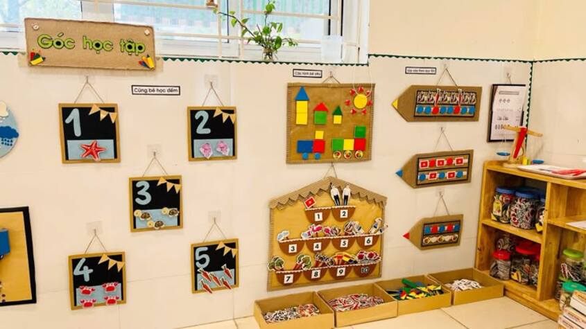 Hình minh hoạ trang trí lớp học mầm non 1 Hình minh hoạ trang trí lớp học mầm non 1