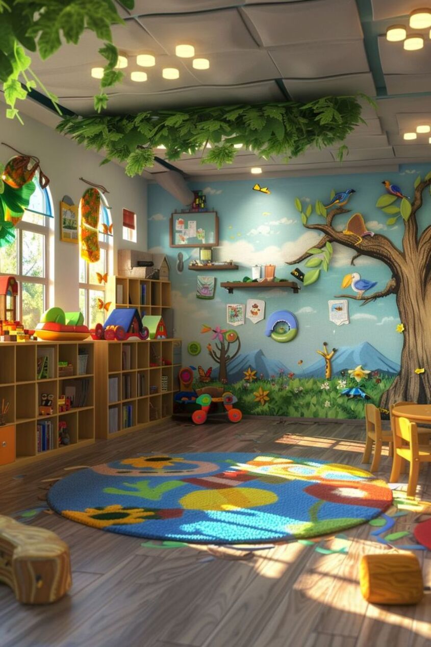 Hình minh hoạ trang trí lớp học mầm non 12 Hình minh hoạ trang trí lớp học mầm non 12