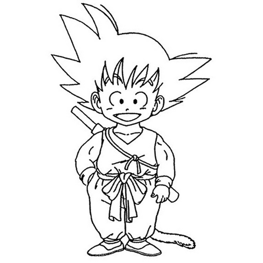 Tranh tô màu Songoku còn nhỏ - 1