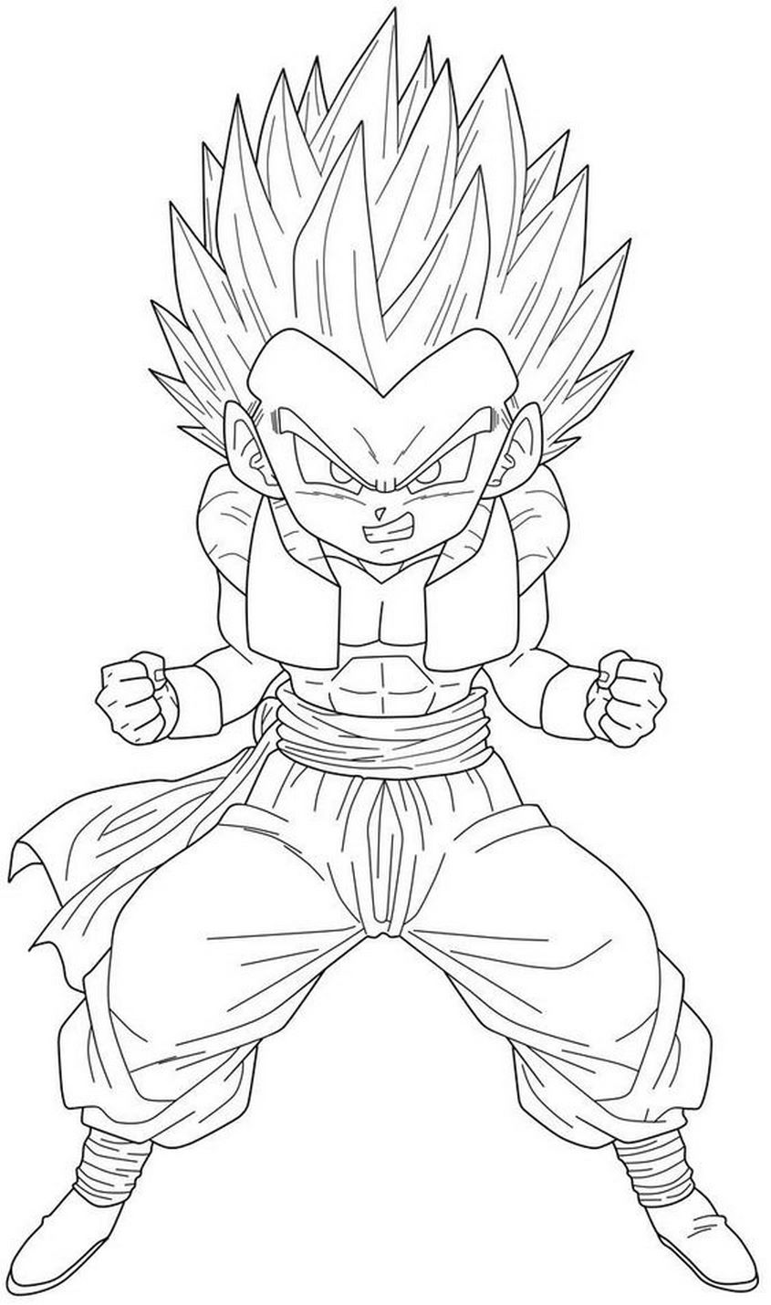 Tranh tô màu Songoku trưởng thành - 2