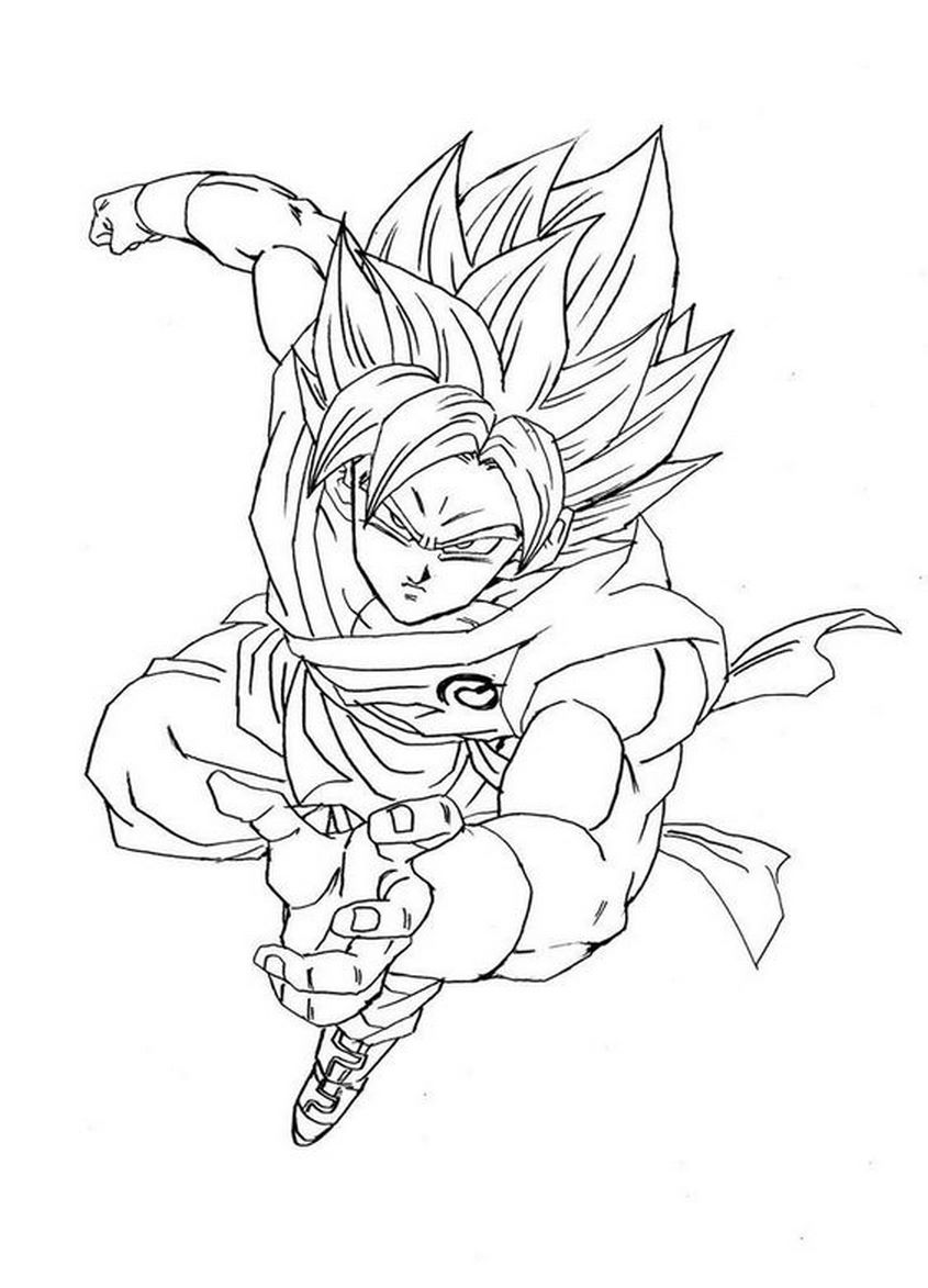 Tranh tô màu Songoku trưởng thành - 11