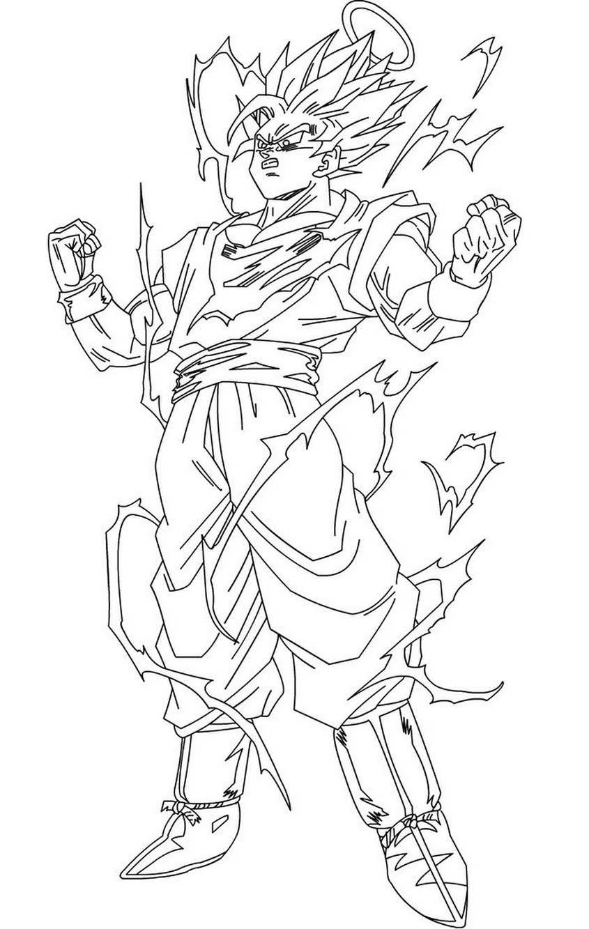 Tranh tô màu Songoku trưởng thành - 14