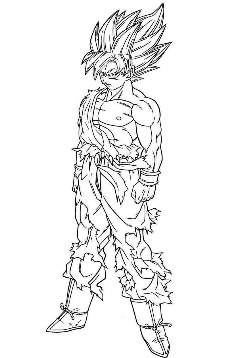 Tranh tô màu Songoku trưởng thành - 19