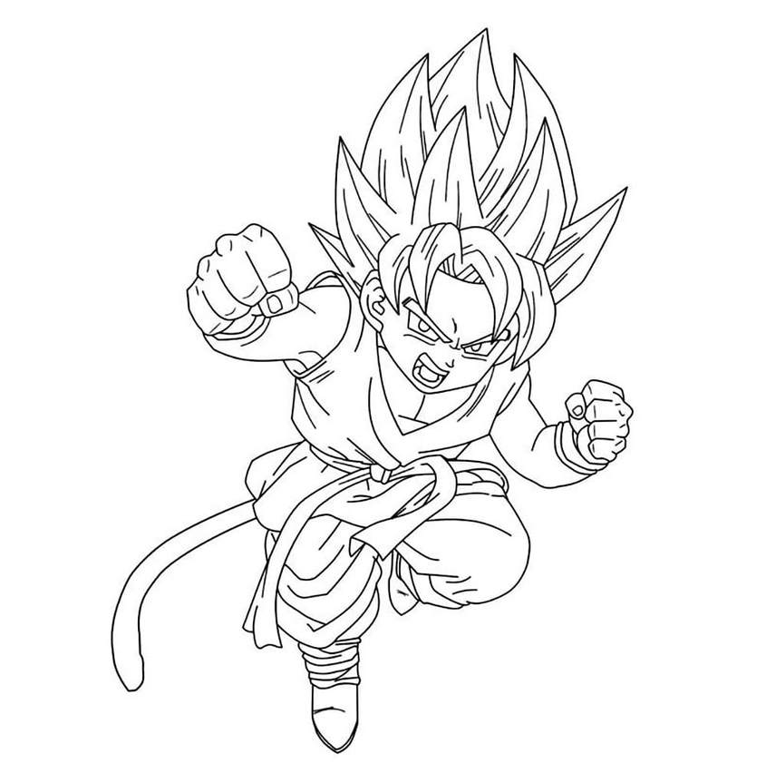 Tranh tô màu Songoku còn nhỏ - 6