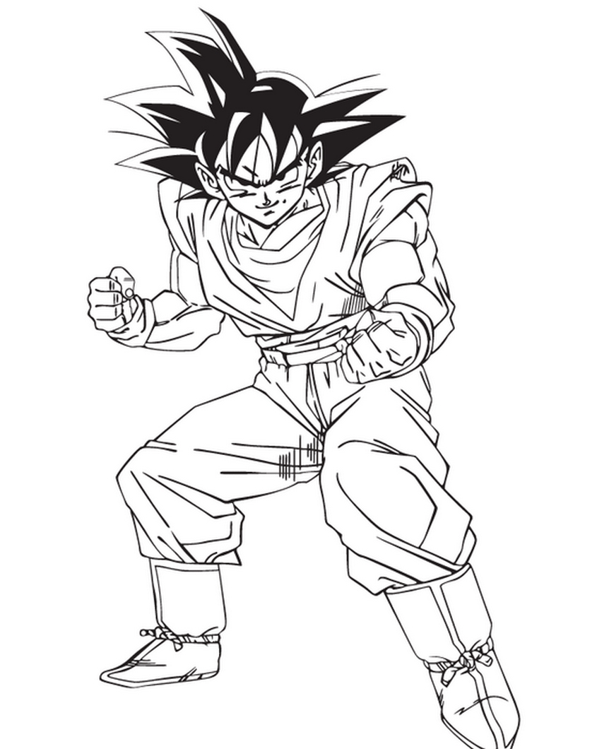 Tranh tô màu Songoku trưởng thành - 43