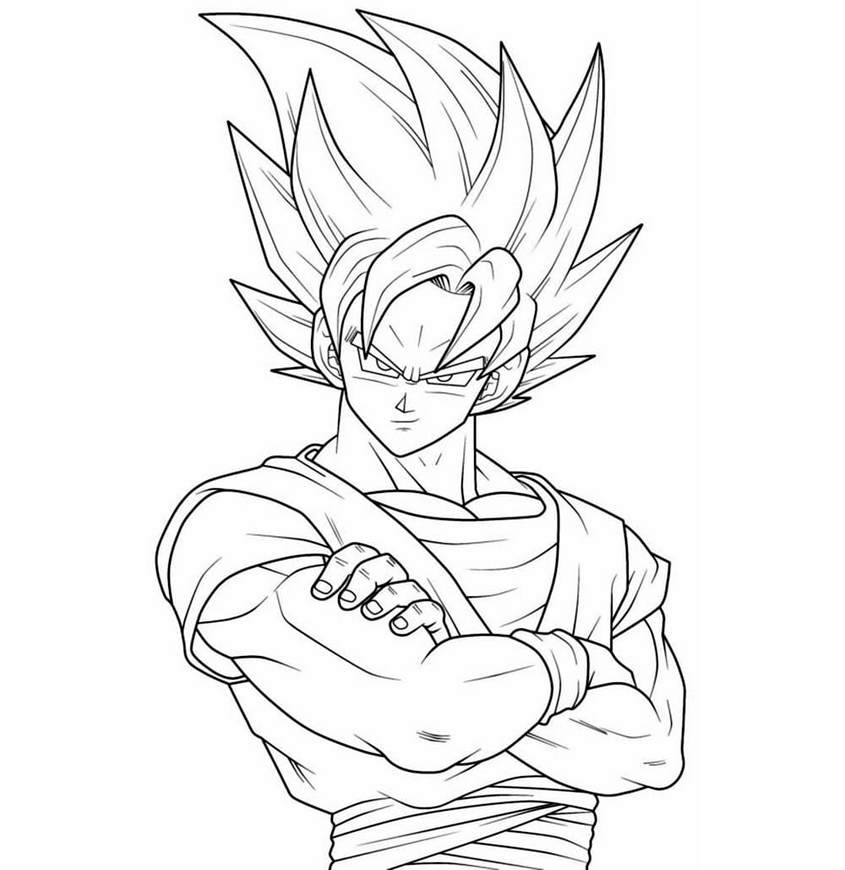 Tranh tô màu Songoku trưởng thành - 44