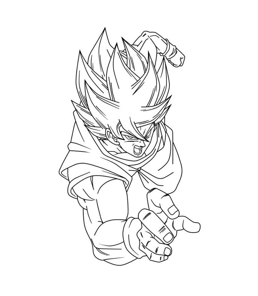 Tranh tô màu Songoku trưởng thành - 50