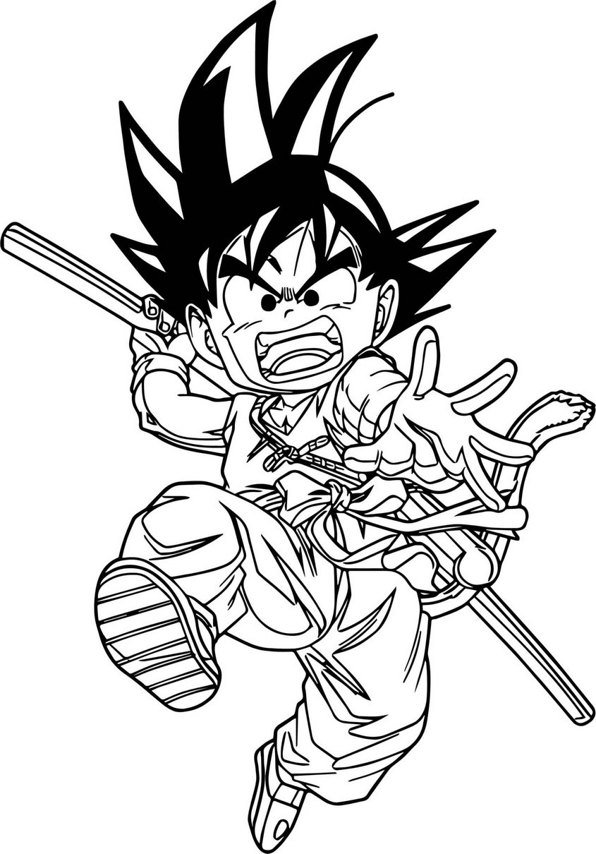 Tranh tô màu Songoku còn nhỏ - 10