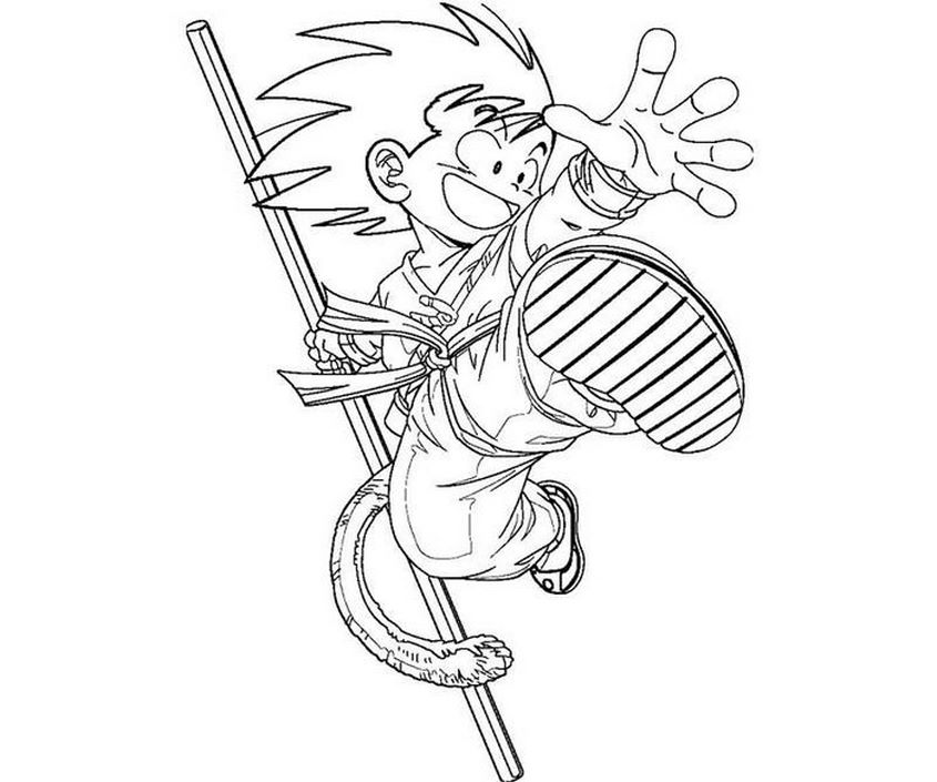Tranh tô màu Songoku còn nhỏ - 11