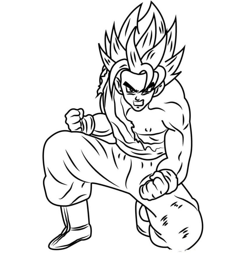 Tranh tô màu Songoku trưởng thành - 51