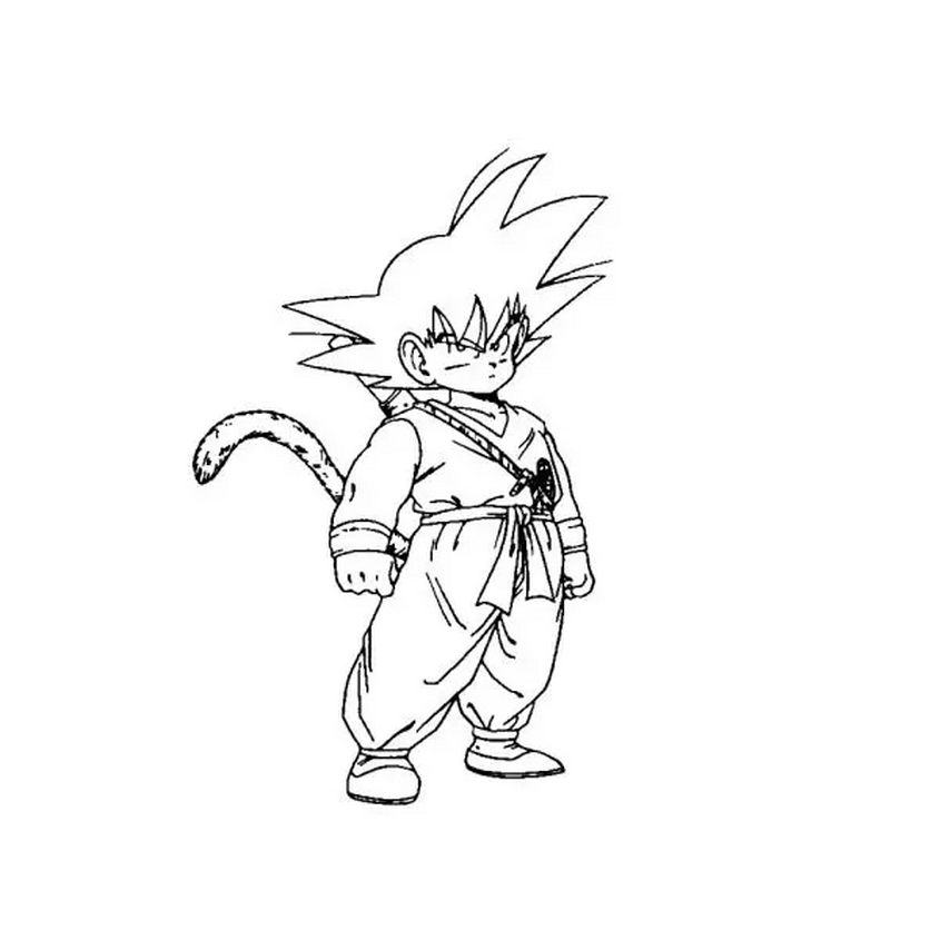Tranh tô màu Songoku còn nhỏ - 13