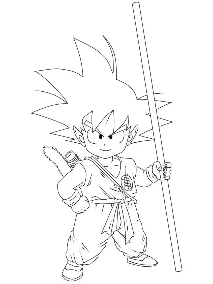 Tranh tô màu Songoku còn nhỏ - 18