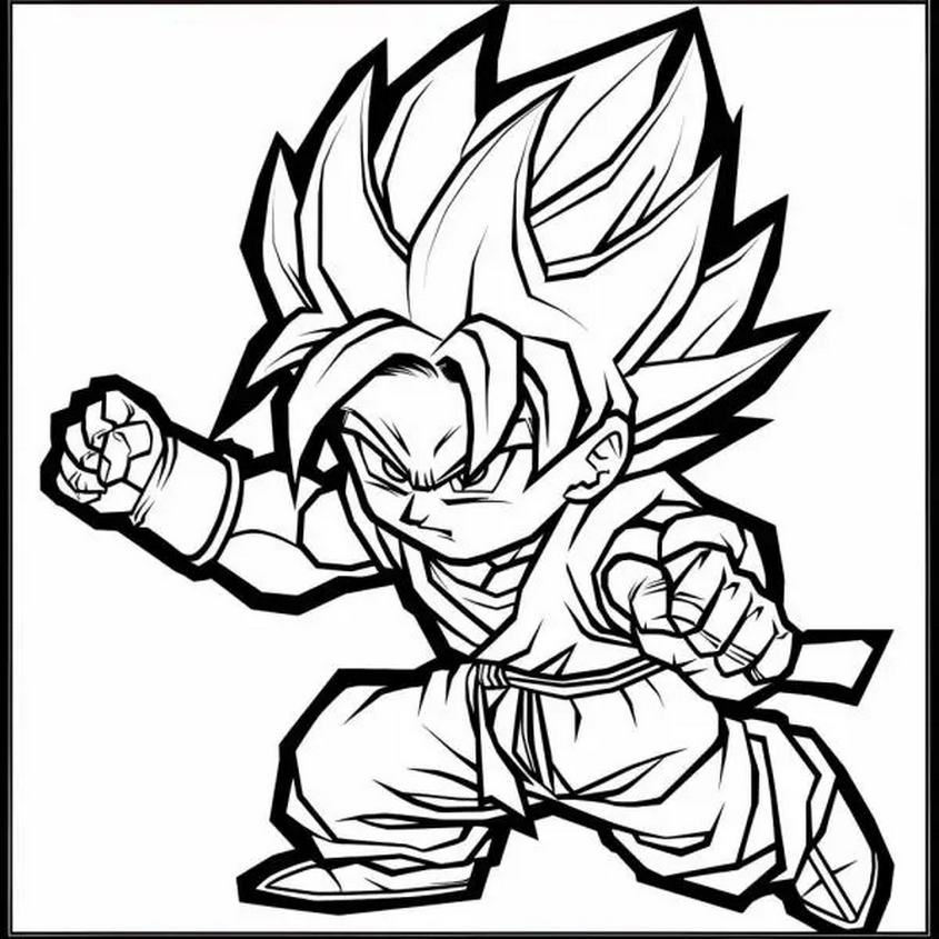 Tranh tô màu Songoku còn nhỏ - 29