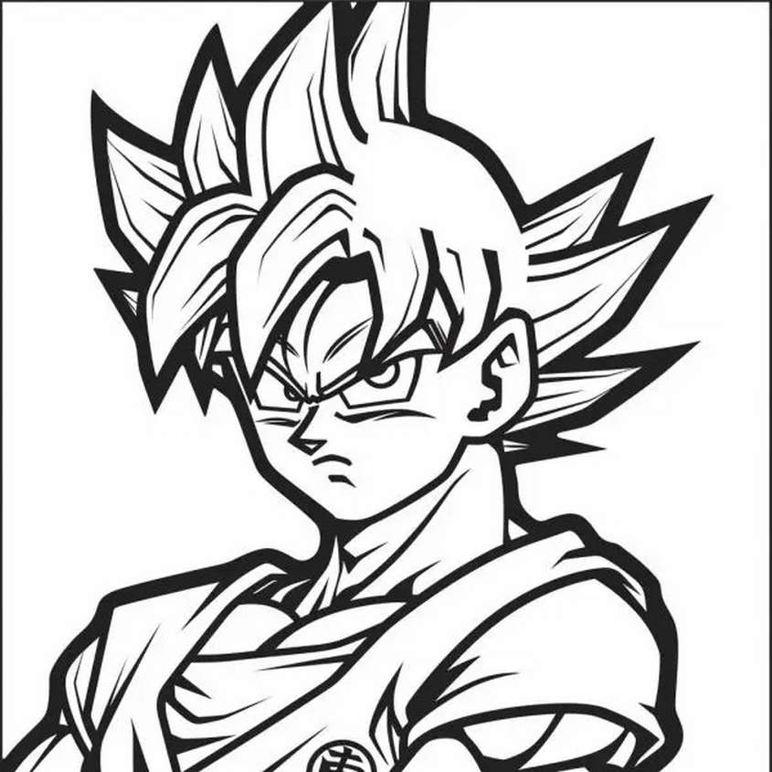 Tranh tô màu Songoku trưởng thành - 59